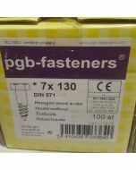 PGB Houtdraadbout DIN571 7x130mm (100 stuks)