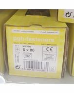 PGB Spaanderplaatschroef VZK-Z 6x80mm (200 stuks)