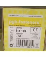 PGB Spaanderplaatschroef VZK-Z 6x110mm (100 stuks)