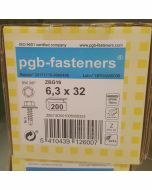PGB Zelfborende Schroef + ring BP3 6,3x32mm (200 stuks)