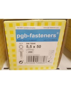 PGB Zelfborende schroef DIN 7504K 5,5x50mm (200 stuks)