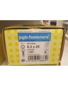 PGB Zelfborende schroef DIN 7504K 6,3x25mm (200 stuks)