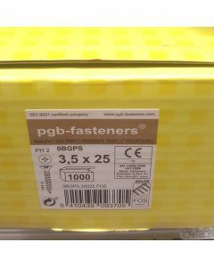 PGB Snelbouwschroef type S op band 3,5x25mm (1.000 stuks)