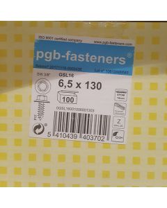 PGB Gevelschroef met lepelpunt 6,5x130mm (100 stuks)