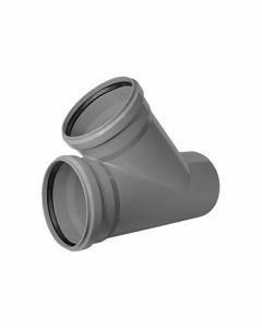 Nicoll PVC Y-stuk 45° M/M/S Ø grijs