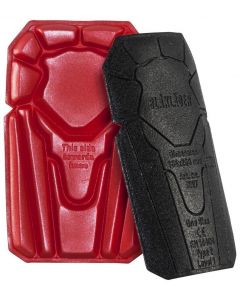 KNIE-INLEGSTUKKEN ZWART/ROOD M  OS