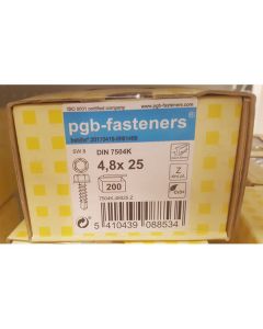 PGB Zelfborende schroef DIN 7504K 4,8x25mm (200 stuks)