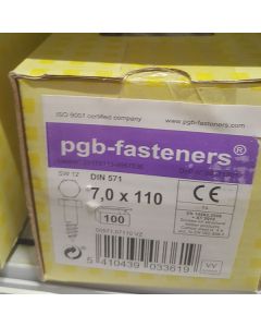 PGB Houtdraadbout DIN571 7x110mm (100 stuks)
