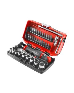 Facom Doppenset 1/4" 6-kant met ratel