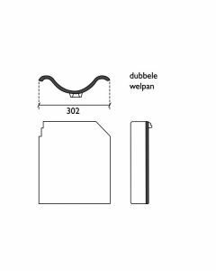 Monier Oude Holle Dubbele Welpan Oud blauw