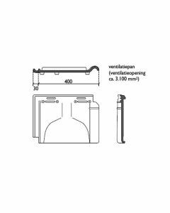 Monier Postel 20 Ventilatiepan Natuurrood