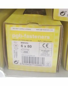PGB Spaanderplaatschroef VZK-Z 6x80mm (200 stuks)