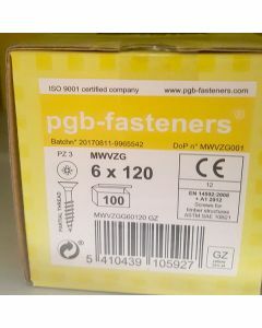 PGB Spaanderplaatschroef VZK-Z 6x120mm (100 stuks)