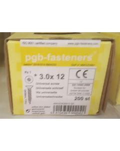 PGB Spaanderplaatschroef VK-Z 3x12mm (200 stuks)