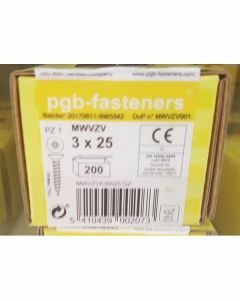 PGB Spaanderplaatschroef VK-Z 3x25mm (200 stuks)