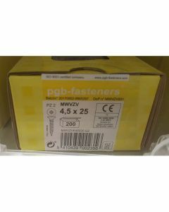 PGB Spaanderplaatschroef VK-Z 4,5x25mm (200 stuks)