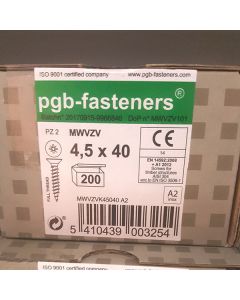 PGB Spaanderplaatschroef A2 VZK-Z 4,5x40mm (200 stuks)