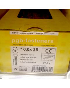 PGB Spaanderplaatschroef VK-Z 6x35mm (200 stuks)