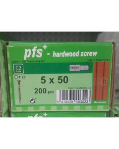 PGB Hardhoutschroef C2 VZK-T 5x50 (200 stuks)
