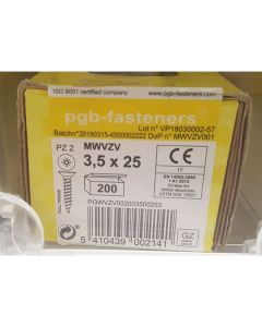 PGB Spaanderplaatschroef VK-Z 3,5x25mm (200 stuks)