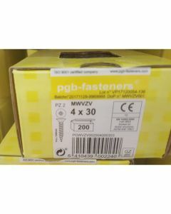 PGB Spaanderplaatschroef VK-Z 4x30mm (200 stuks)