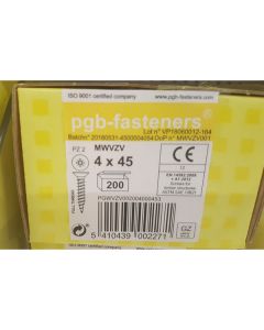 PGB Spaanderplaatschroef VK-Z 4x45mm (200 stuks)