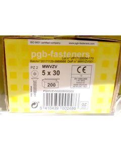 PGB Spaanderplaatschroef VK-Z 5x30mm (200 stuks)