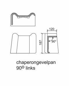 Monier Postel 20 Chaperongevelpan links 90° Natuurrood