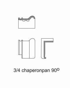 Monier Postel 20 3/4 Chaperonpan 90° Double Black 