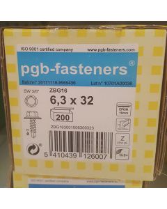 PGB Zelfborende Schroef + ring BP3 6,3x32mm (200 stuks)